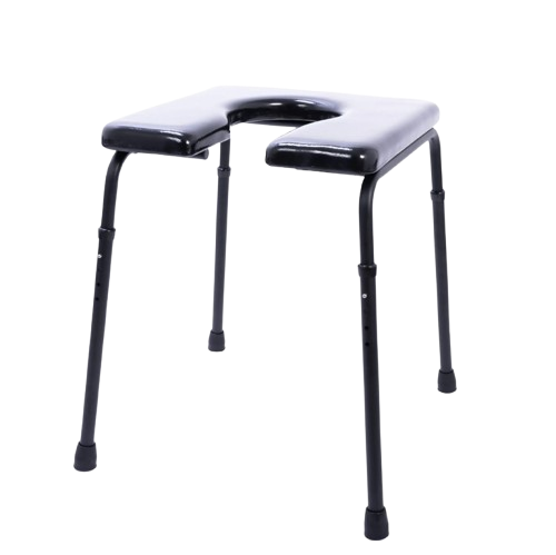 Front View Of The ActiveAid 101 Toilet Shower Chair With A 18"Wx18"D Ensolite® Front/Rear Open Seat 1" Foam