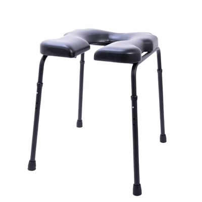 Front View Of The ActiveAid 101 Toilet Shower Chair With A 18"Wx18"D Molded Foam Front Open Contoured Seat