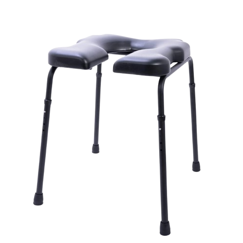 Front View Of The ActiveAid 101 Toilet Shower Chair With A 18"Wx18"D Molded Foam Front Open Contoured Seat
