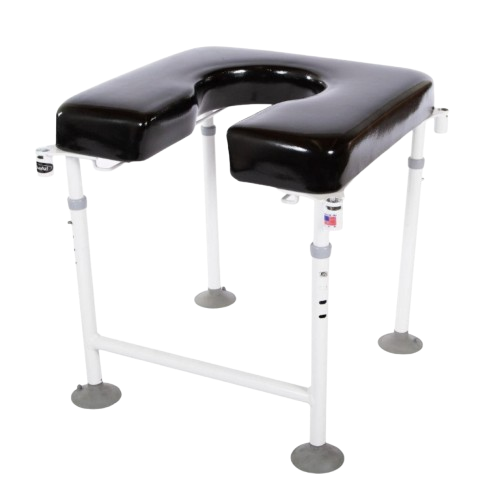 Front View Of The ActiveAid 202 Shower Toilet Chair With Suction Cup Legs