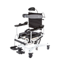Front View Of The ActiveAid 285TR Shower Commode Tilt-In-Space Chair Shown With White Frame Package