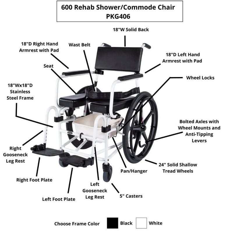 ActiveAid 600 Shower Commode Chair