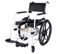 Front View Of The ActiveAid 600 Shower Commode Chair Shown With White Frame And Package