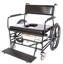 Front View Of The ActiveAid 720 Bariatric Shower Commode Chair Shown With Black Frame Color