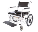 Front View Of The ActiveAid 720 Bariatric Shower Commode Chair Shown With White Frame Color