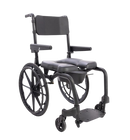 Front View Of The ActiveAid SC Self-Propelled Shower Commode Chair Shown With Black Frame