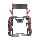 Front View Of The ActiveAid SC Self-Propelled Shower Commode Chair Shown With Red Frame Color
