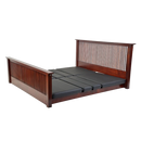 Front View Of The Assured Comfort Platform Hi Low Adjustable Bed In The Flat Height Position Shown In Mission Style Headboard And Footboard With Mahogany Finish
