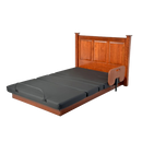 Front View Of The Assured Comfort Platform Hi Low Adjustable Bed In The Flat Height Position Shown In Raised Panel Style Headboard With Side Rail And Cherry Finish
