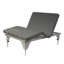 Front View Of The Assured Comfort Signature Hi Low Adjustable Bed In Elevated Height Position And Articulation Shown With No Headboard Or Footboard