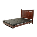 Front View Of The Assured Comfort Signature Hi Low Adjustable Bed In Flat Height Position Shown In Mahogany Finish With Raised Panel Headboard 