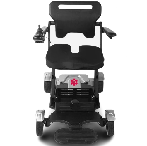 Front View Of The Bangeran Titan Electric Wheelchair Shown In Gray Color 