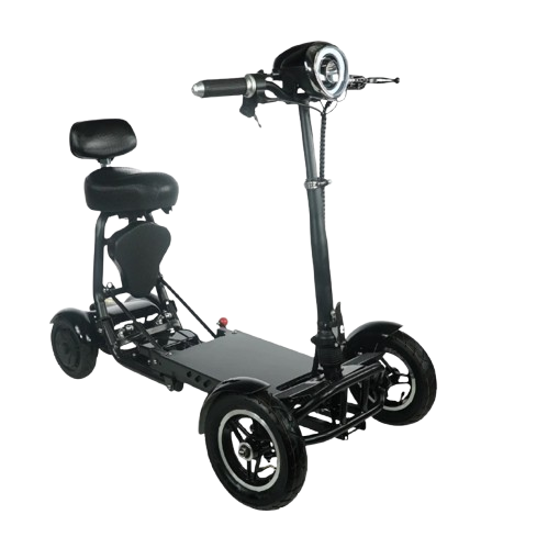 Front View Of The ComfyGo MS 3000 Mobility Scooter Shown In Black Color With Standard Seat