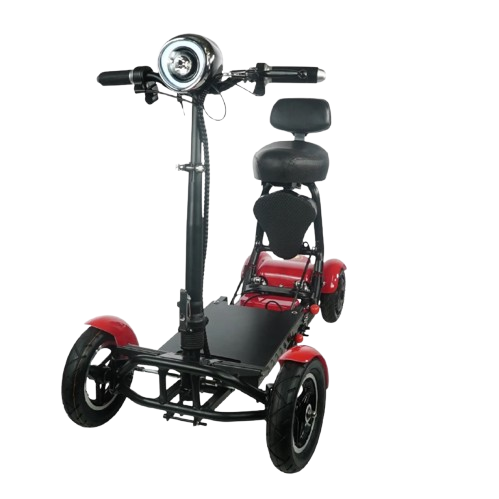 Front View Of The ComfyGo MS 3000 Mobility Scooter Shown In Red Color With Standard Size Seat