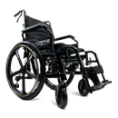 Front View Of The ComfyGo X1 Wheelchair Shown In Black Frame Color And Special Edition Model