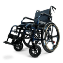 Front View Of The ComfyGo X1 Wheelchair Shown In Blue Frame Color And Special Edition Model