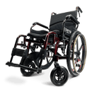 Front View Of The ComfyGo X1 Wheelchair Shown In Red Frame Color And Special Edition Model