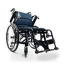 Front View Of The ComfyGo X1 Wheelchair With Raised Armrests Shown In Blue Frame Color And Standard Model