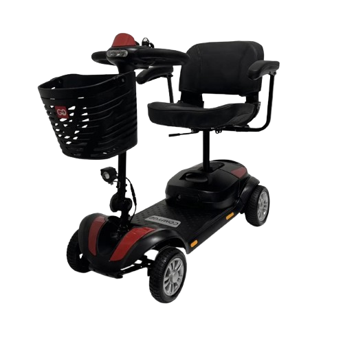 Front View Of The ComfyGo Z4 Mobility Scooter Shown In Red Color 