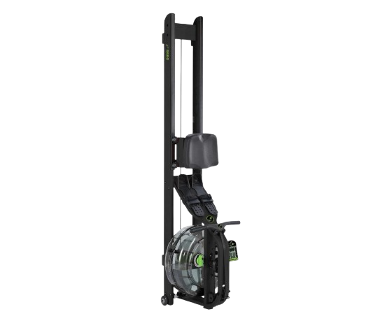 Front View Of The Dynamic Fluid Fitness S680 Rower In The Upright Position