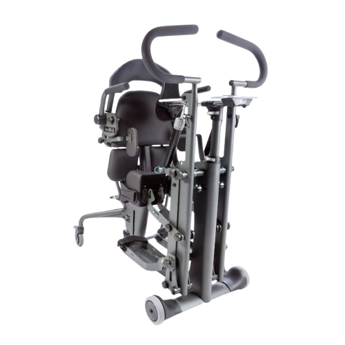 Front View Of The EasyStand Glider Large Active Standing Frame Upright Position