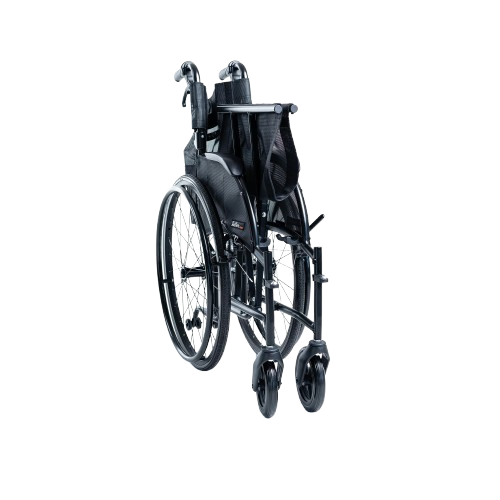 Front View Of The Feather Heavy Duty Wheelchair In The Folded Position