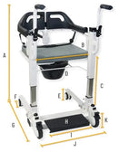 Front View Of The Freedom Transfer Patient Lift Closed Dimensions