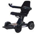 Front View Of The Golden Technologies Ally Sport Omnidirectional Electric Wheelchair Left Side Shown In Carbon Fiber Color