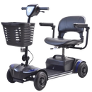 Front View Of The Journey Adventure Mobility Scooter Shown In Blue Color