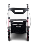 Front View Of The Journey Breeze UPWalker Rollator Shown In Red Color 