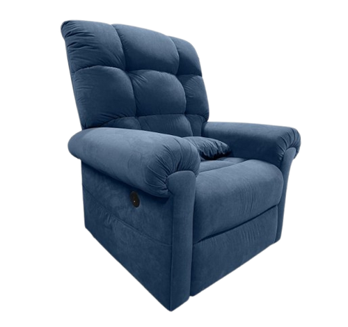 Front View Of The Journey Perfect Lift Chair With Microlux Fabric Shown In Blue Color