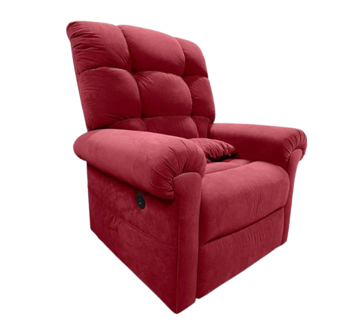 Front View Of The Journey Perfect Lift Chair With Microlux Fabric Shown In Burgundy Color