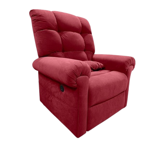 Front View Of The Journey Perfect Lift Chair With Microlux Fabric Shown In Burgundy Color
