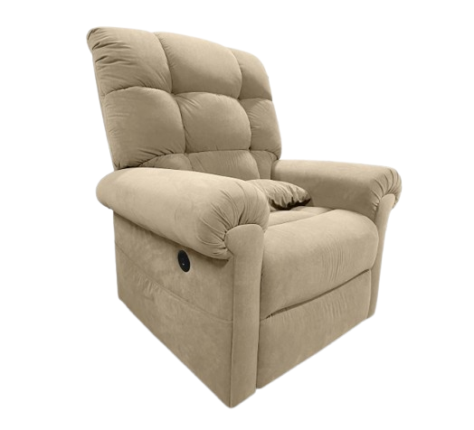 Front View Of The Journey Perfect Lift Chair With Microlux Fabric Shown In Tan Color