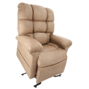 Front View Of The Journey Perfect Lift Chair With Miralux Fabric Shown In The Saddle Color In The Elevated Position