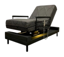 Front View Of The Journey UPbed Independence Rotating Adjustable Lift Bed Shown With Under Bed Lighting