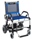 Front View Of The Journey Zinger Electric Wheelchair Shown In Blue Color