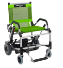 Front View Of The Journey Zinger Electric Wheelchair Shown In Green  Color