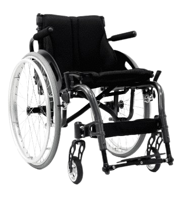 Front View Of The Karman S-Ergo ATX Wheelchair Shown In The Black Diamond Frame Color