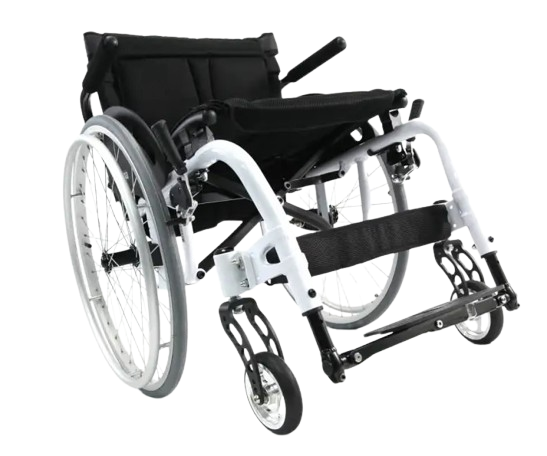 Front View Of The Karman S-Ergo ATX Wheelchair Shown In The Fashion White Frame Color