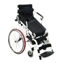 Front Right View Of The Karman XO-55 Horizon Standing Wheelchair In The Slightly Raised Position