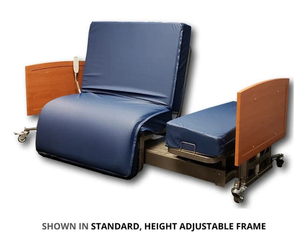 Front View Of The Med Mizer Active Care Rotating Bed Shown In Height Adjustable Frame