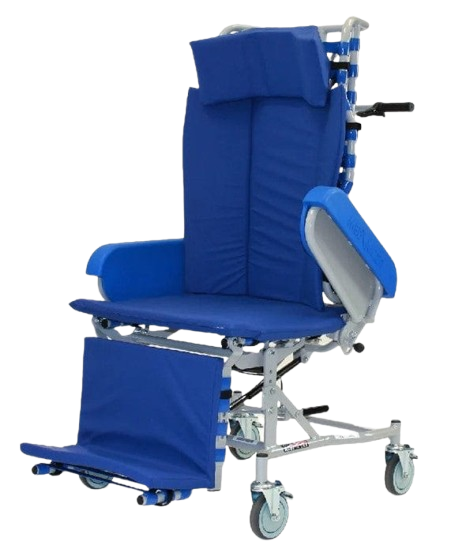 Front View Of The Med Mizer FlexTilt Comfort Chair With The Armrest Raised