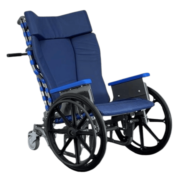 Front View Of The Med Mizer Freedom Flex Chair With Mag Wheels