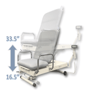 Front View Of The Med Mizer UpScale Adjustable Treatment Table Illustrating The Height Adjustable Feature