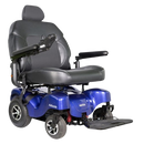 Front View Of The Merits Atlantis Heavy Duty Power Chair In Blue Color