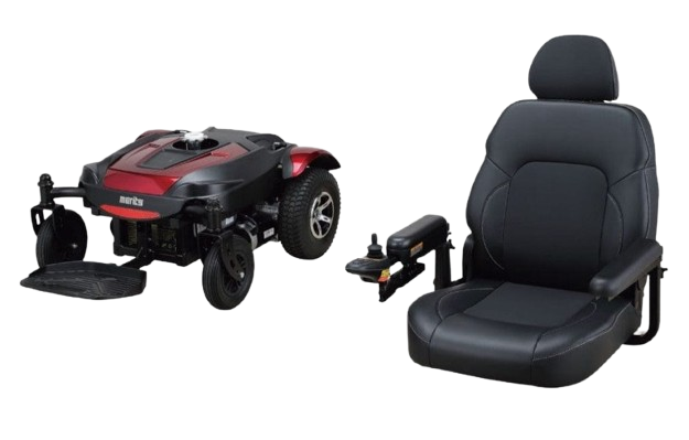 Front View Of The Merits Regal Power Chair In Two Parts Including The Base And The Seat