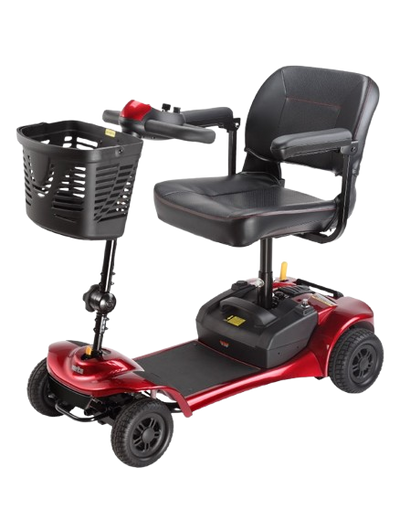 Front View Of The Merits Roadster S4 Mobility Scooter In Red Color
