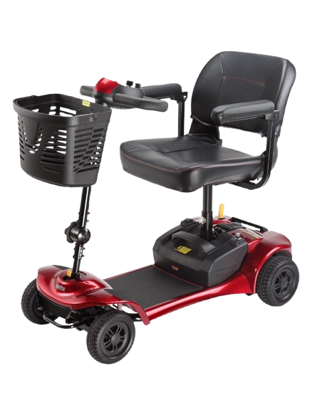Front View Of The Merits Roadster S4 Mobility Scooter In Red Color