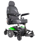 Front View Of The Merits Vision Sport Power Chair In Green Color